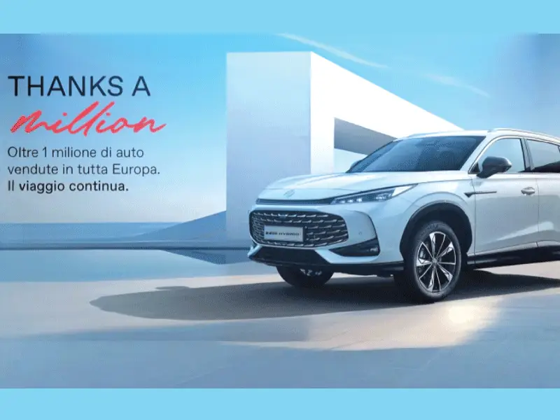 MG ZS con ringraziamenti di un milione di auto venduta in Europa